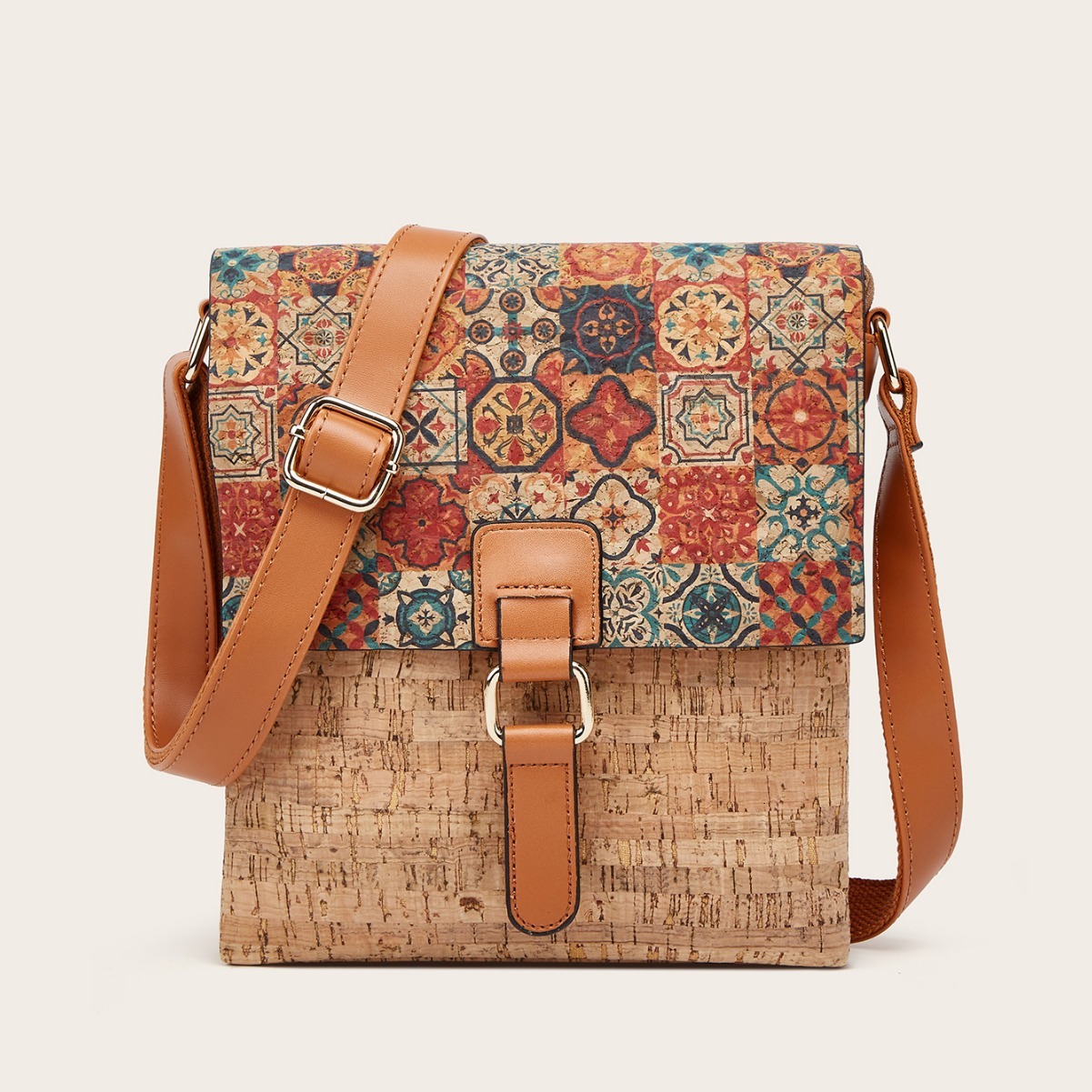 Luxury Brand 2026 Women's Bark Texture Crossbody Bag - Retro Print Envelope Purse With Phone Pocket & Adjustable Strap
