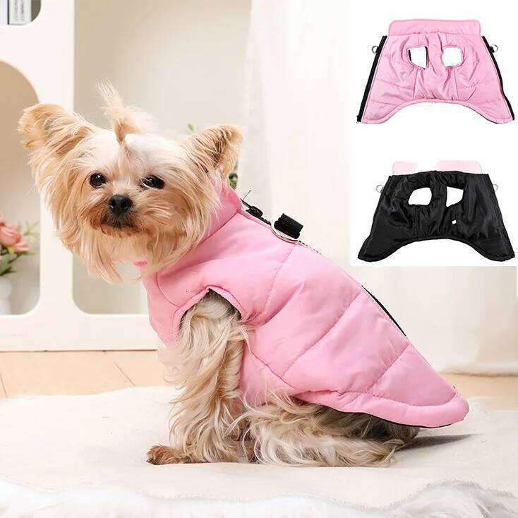Pet clothing for autumn winter, thick dog clothing, warm cotton jacket, solid color vest, waterproof and windproof jacket XJ260127