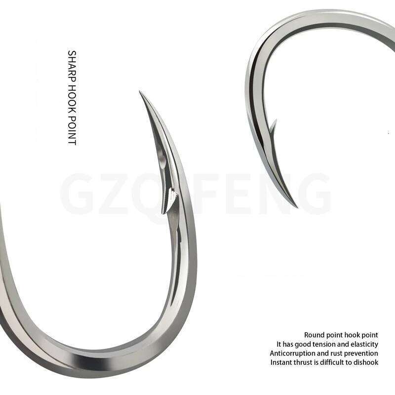 ZYZ 5~10pcs JIG Assist Hook Sea 9 Sizes BKK Boat Fishing Fishhooks Bkk8062 5X Reinforced Tuna Hooks Tackle Z260128