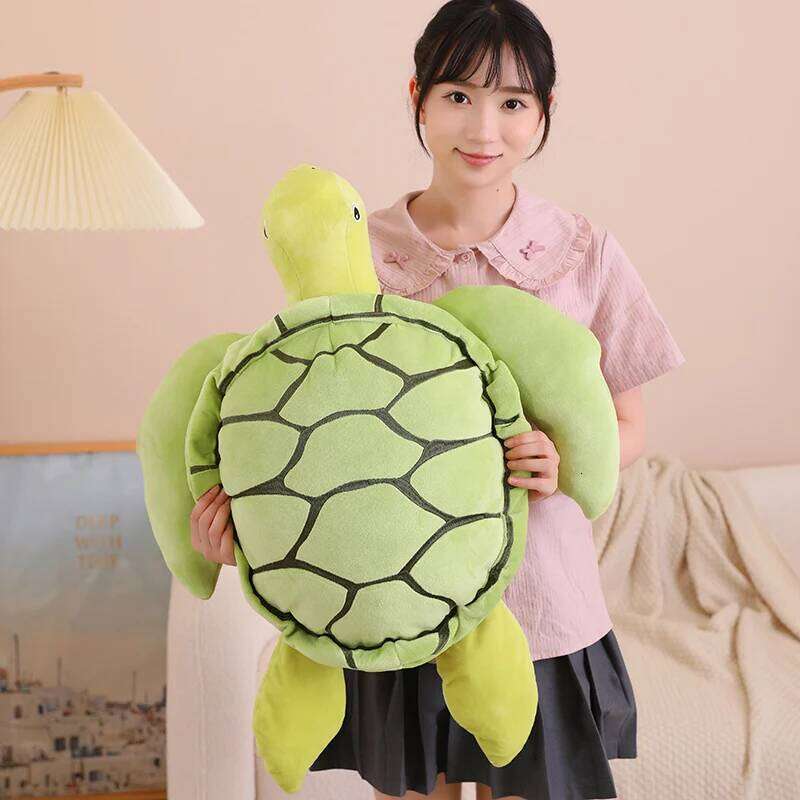 Cartoon Turtle Plush Toy Cute Green Stuffed Animals Tortoise Plushies Doll Pillow Kawaii Soft Kids Baby Accompany Toys Gifts Y260128