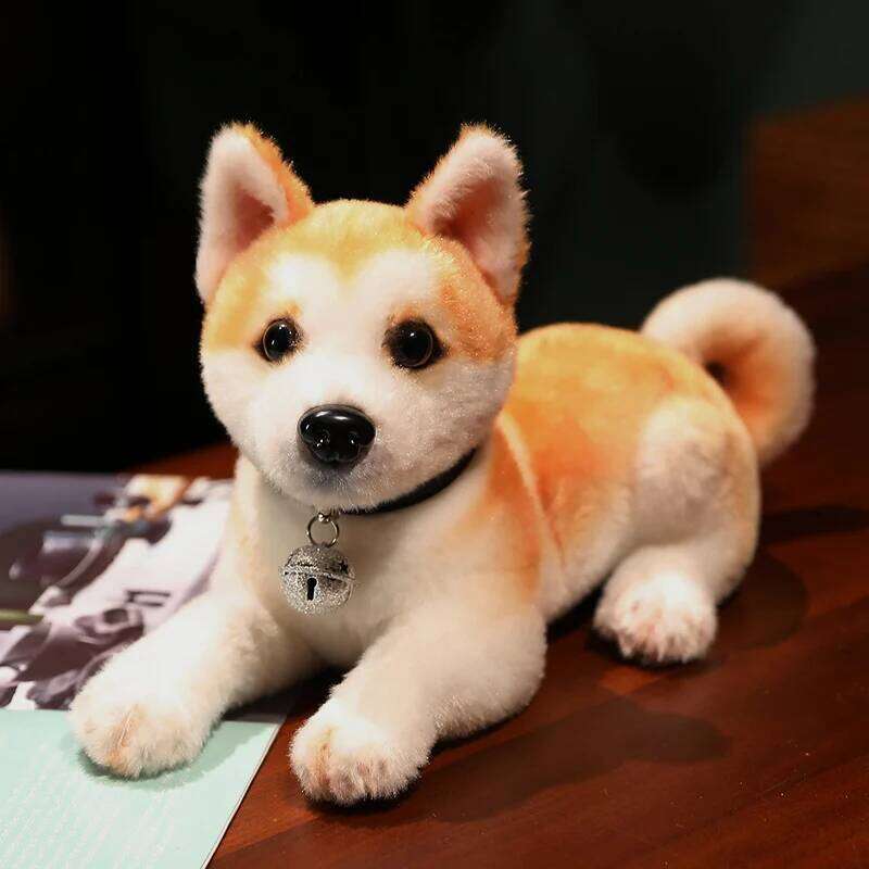 Lifelike Akita Dog Stuffed Animal Plush Toy Cute Simulation Puppy Shiba Inu Fluffy Appease Baby Doll Birthday Gifts For Children Y260128