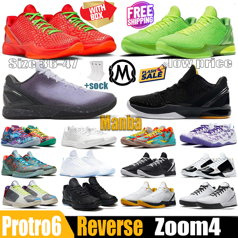 Designer Shoes Top Mamba 9 8 6 5 4 Protro Reverse Grinch Basketball Shoes Mambacita Eybl Think Pink X-Ray Aqua Men Women Toddler Trainers Sports Sneakers Big Size
