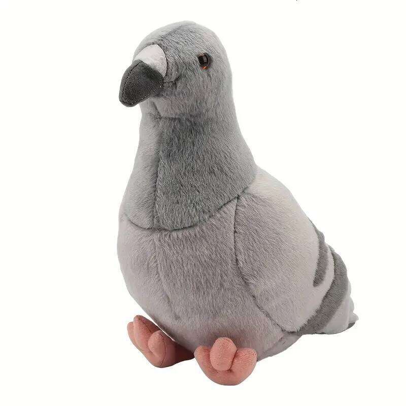 Kawaii Simulated Gray Pigeon Toy Cute Soft Stuffed Animals Plush Dove Bird Doll Birthday Halloween Gift Bing Bong for Kids Y260128