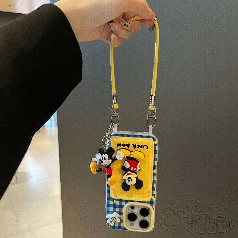 Mickey 16 Pro Max Phone 15 New 13 Women Apple 14 Soft Case iPhone 12 Crossbody S260128