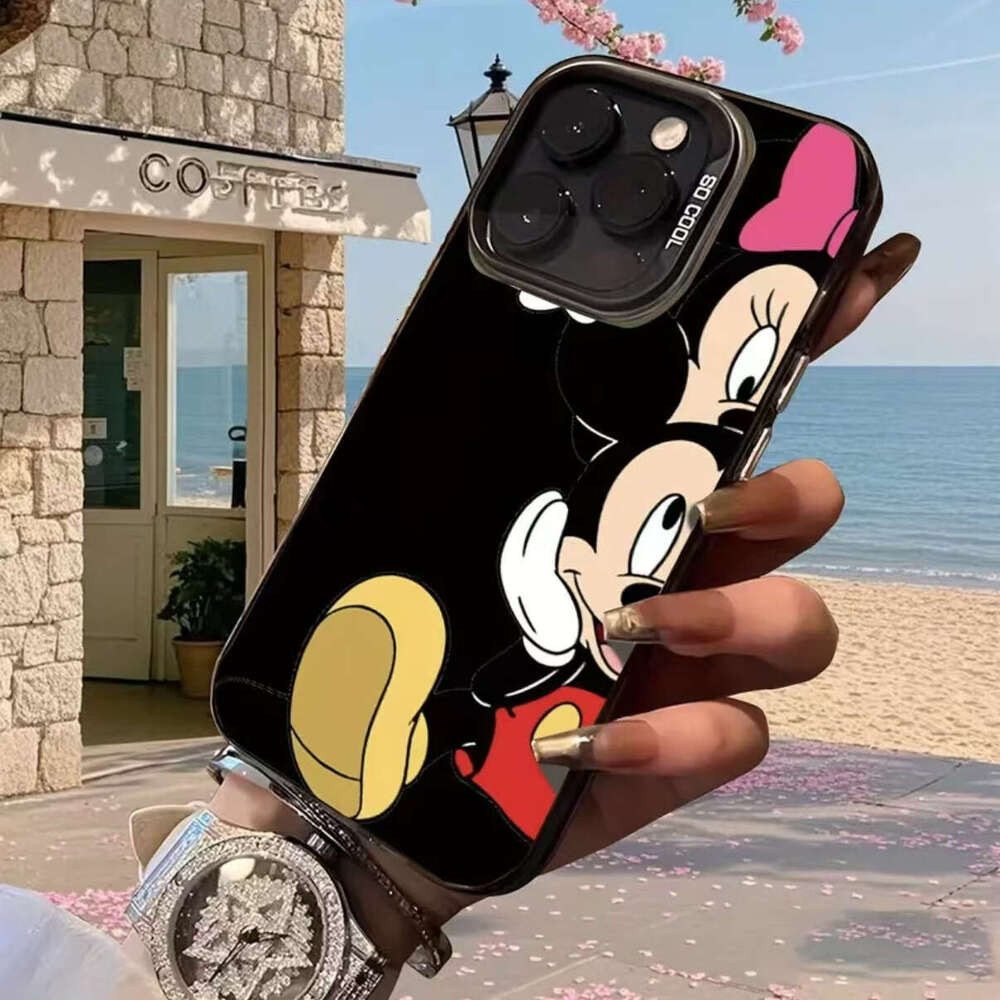 European and American Mickey Minnie Colorful Silver Compatible with Apple 16/15/14 Phone Case 15 Pro Max 13/12/11 X S260128
