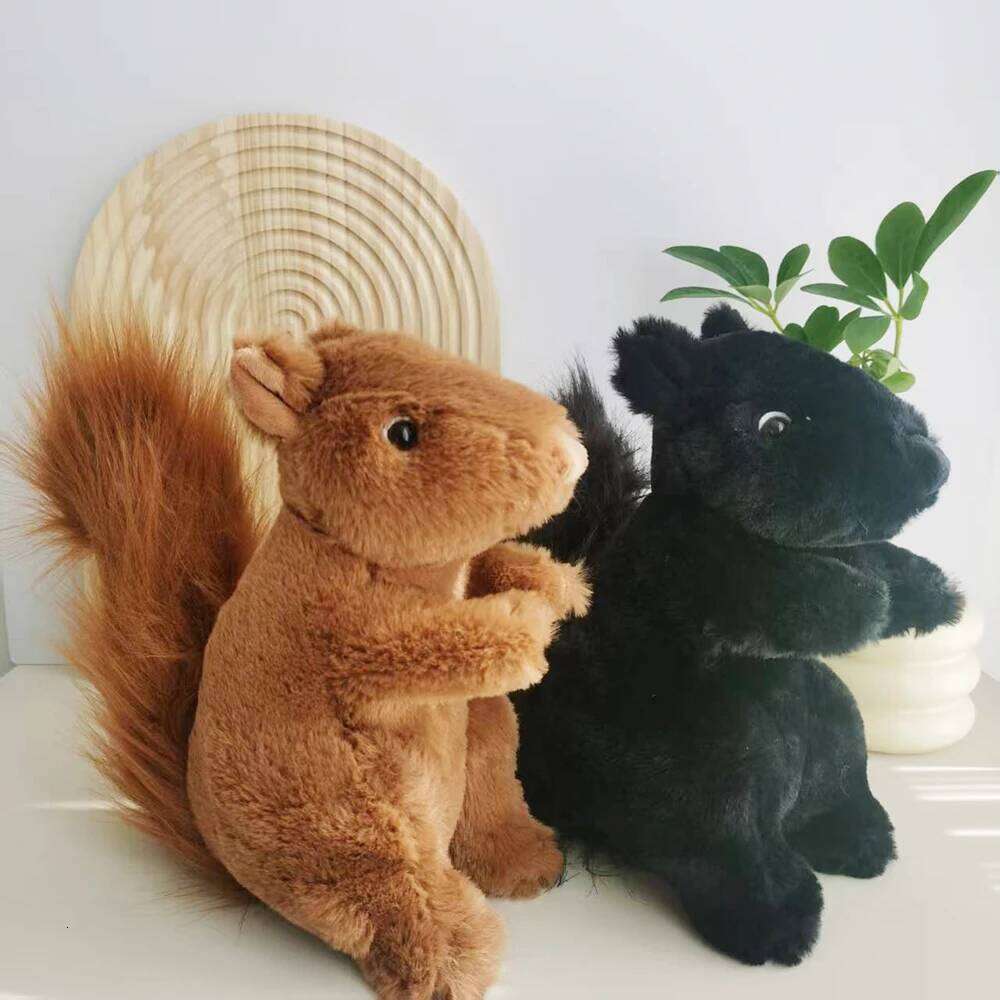 20cm Emulational Forest Animal Plush Toy Cute Brown Squirrel Stuffed Soft Toys Kawaii Plushies Gift For Girl Boy Y260128