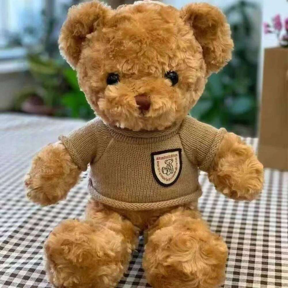 30cm Cute Plush Toy Wearing Adorable Stuffed Animal with Soft Sweater Teddy Bear Perfect Gift for Kids Y260128