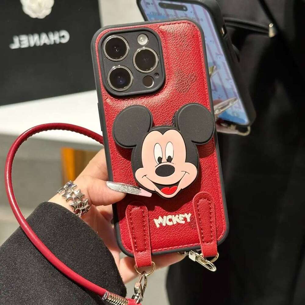 Mickey Stand Lanyard Compatible with Apple 17PROMAX Phone Case iPhone16/15 Autumn Winter Huawei PURA80 S260128