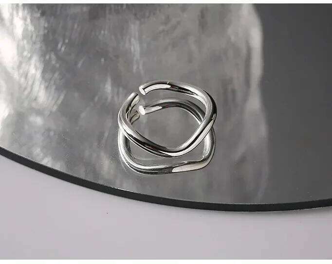 925 Sterling Wavy Line Open Rings for Women Ladies Elegant Luxury Silver Color Jewelry Accessories Wholesale Jewellery XJ260127