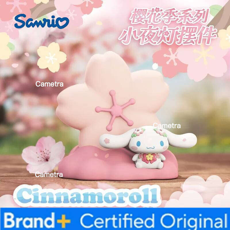 Sanrio New Sakura Series Decor Kawaii Kuromi Cinnamoroll Night Lamp Bedroom Atmosphere Light Girls Gifts H260128