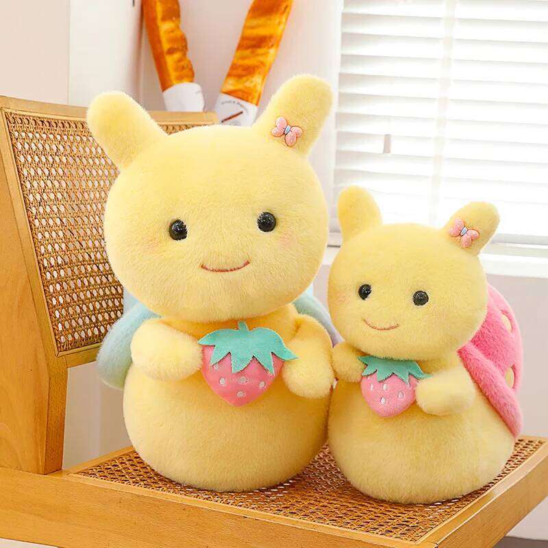 Eight inch cute strawberry plush toys for children's birthday gift girls sleep with the snail pillow Y260128