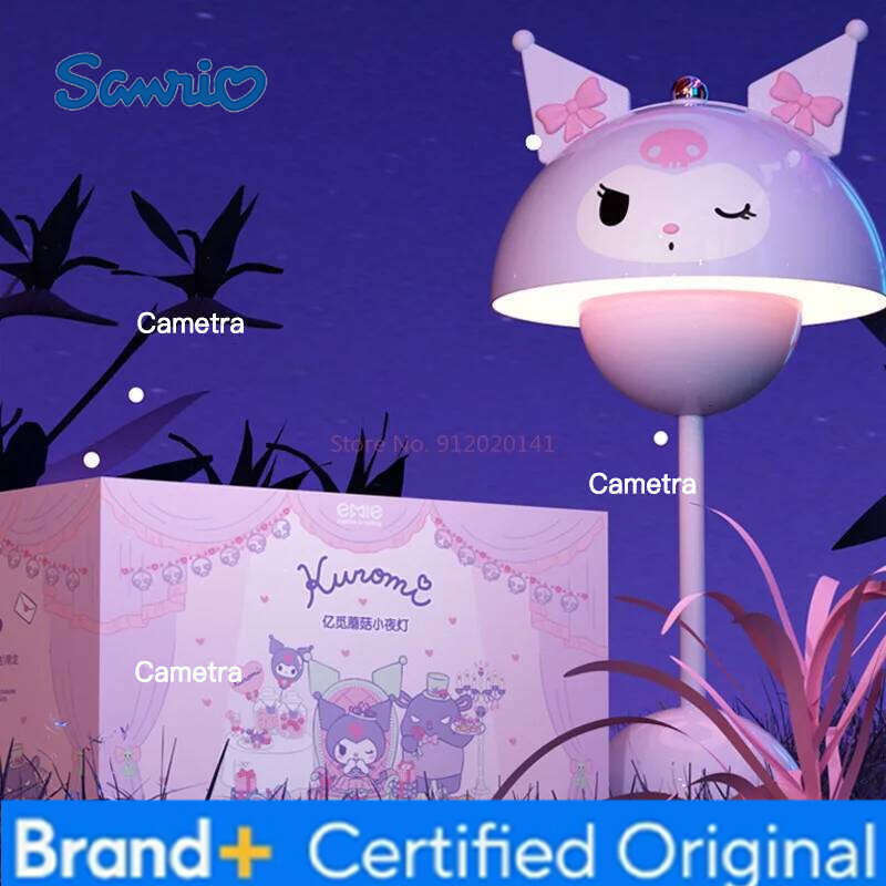 Sanrio Anime Peripheral Kuromi Mushroom Desktop Led Learning Night Light Bedroom Dormitory Desk Lamp For Girls Gifts H260128