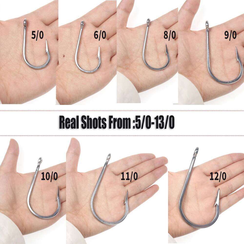 WIFREO 5/0-13/0 Stainless Steel Saltwater Hook Big Game Jigging Tuna Shark Fishing Bait Heavy Duty Fishhooks 7691 Z260128