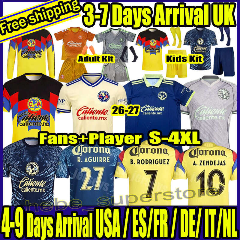 NEW 25 26 27 MAXI ClUb AmEriCa Soccer Jerseys CA Liga MX 2025 2026 2027 K.ALVAREZ LOZANO HENRY Long sleeves Player Football Shirts goalkeeper L.MALAGON Men