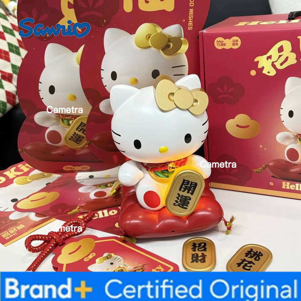 Sanrio Kawaii Hellokitty Lucky Cat Ornaments Lights Children'S Trend Toy Decorations Girls' Birthday New Year Christmas Gifts H2601281
