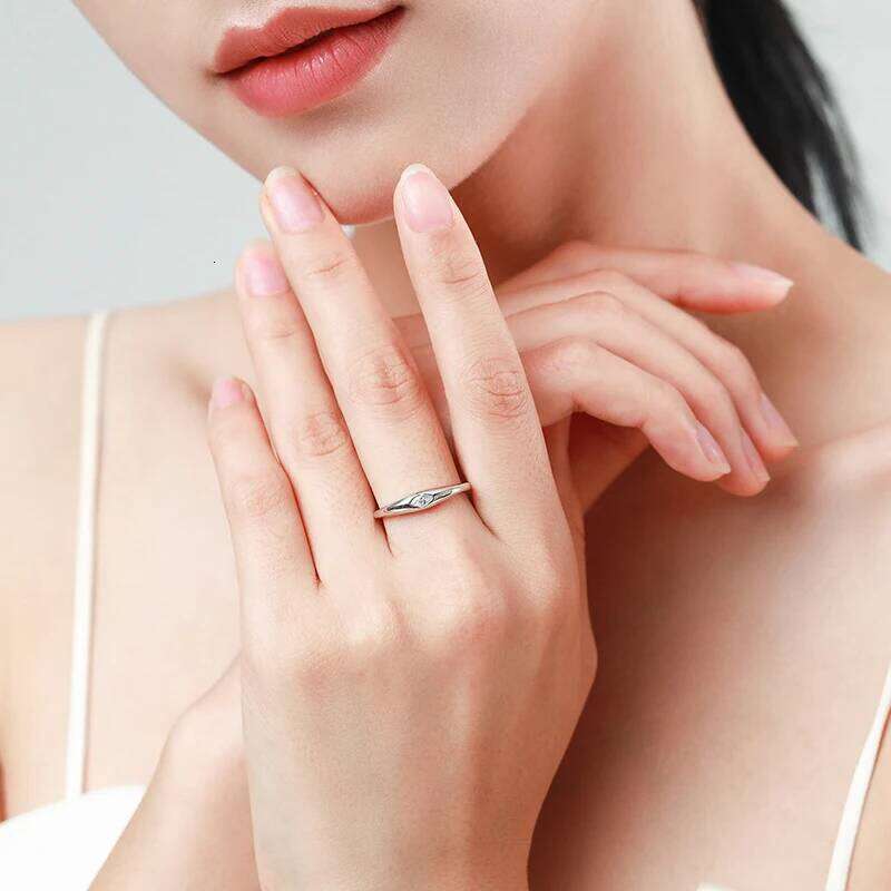 Ailmay Sparkling Clear Zircon 100% 925 Sterling Silver Finger Ring For Women Minimalist Fine Jewelry 2021 New Style XJ260127