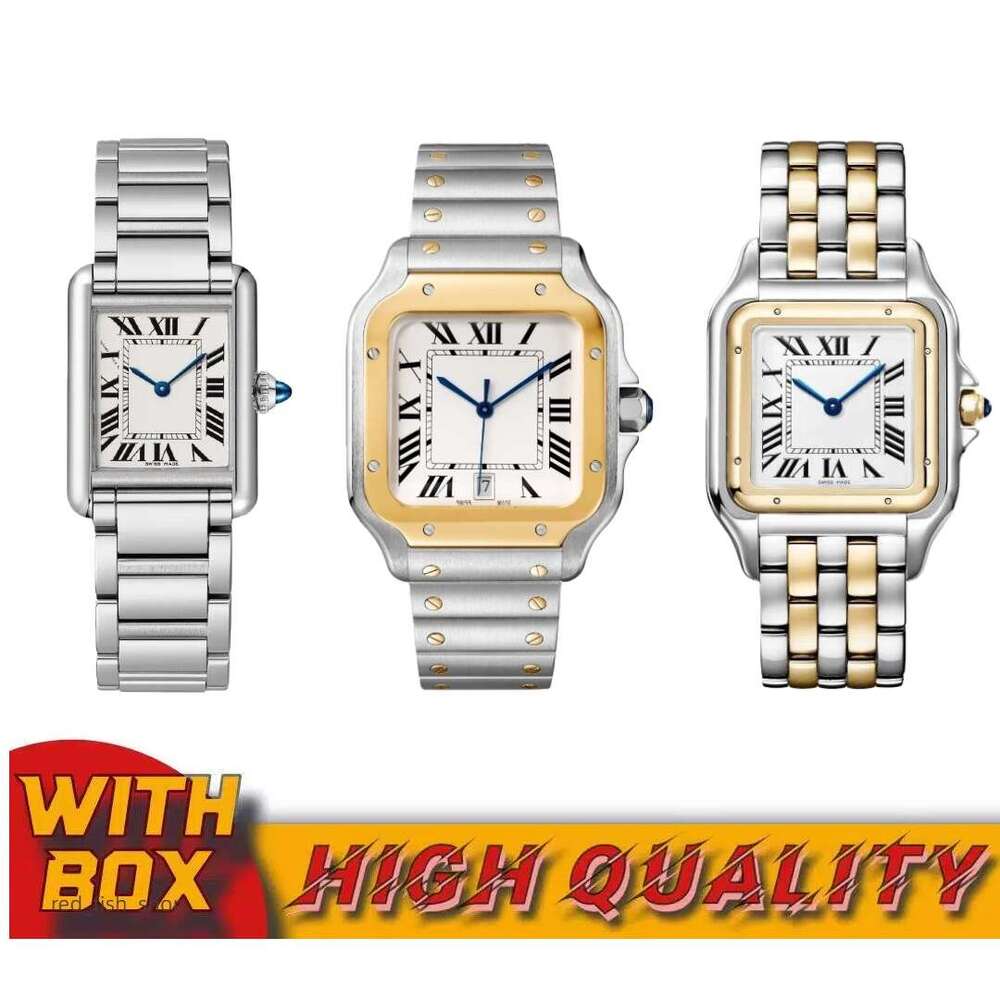 Luxury Classics AAA Cartiier Tankly Watches Men Woman Santoss Watches Man Movement Chronograph High Qaulity Luminous Watch Quartz/automatic Watch Gift Box 41