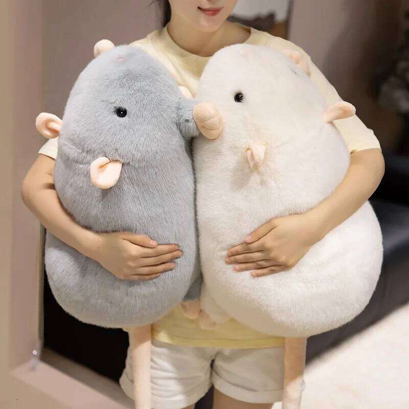 Big Size Simulation Mouse Plush Toy Stuffed Fancy Rat Plushies Soft Animal Doll Huggable Pillow Home Decor Birthday Gifts Y260128
