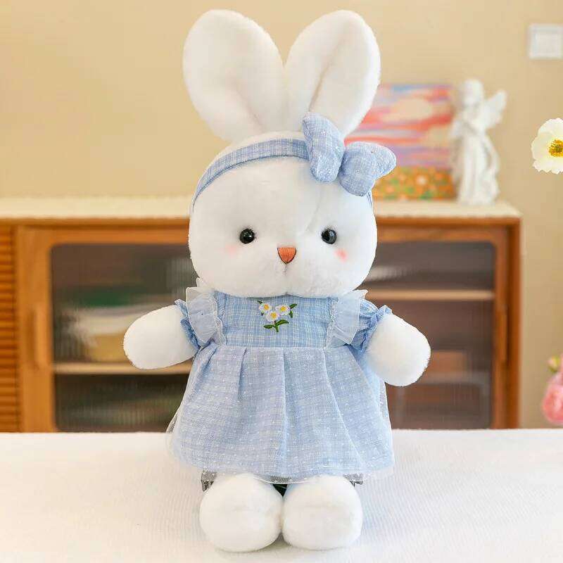 1pc 40cm/15.74in Cute flower skirt plush toy cartoon super cute comfort Daisy rabbit birthday gift doll Y260128