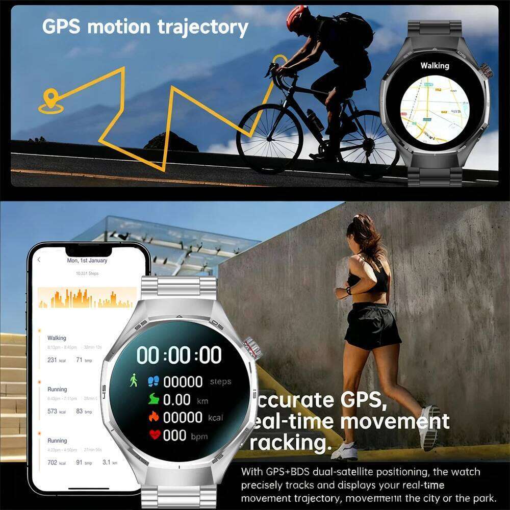 2025 New GT6 Pro Smart Watch HD AMOLED Screen NFC GPS Tracker Bluetooth Call Waterproof Sports Health Smartwatch Men Women X260128