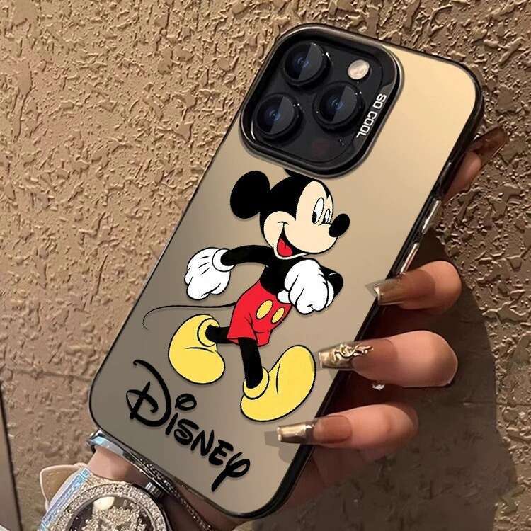 Cartoon Mickey Minnie for Apple 15 Plus Phone Case iPhone 14 Metal Buttons 13 Pro Max/X S260128