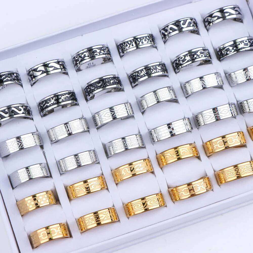 10pcs/lot Wholesale Fashion Simple Stainless Steel Ring For Men Women Beautiful Trendy Punk Jewelry Vintage Birthday Party Gifts XJ260127