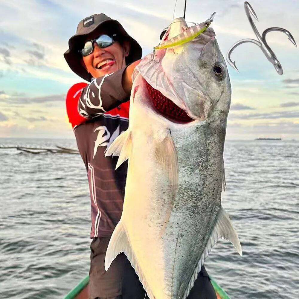 GOBAIT 20PCS Treble Hooks 2#-10# Fishhook Barbed Sharp High Carbon Steel Angle Nickel Antirust Tool Pesca Tackle Fishing Hook Z260128