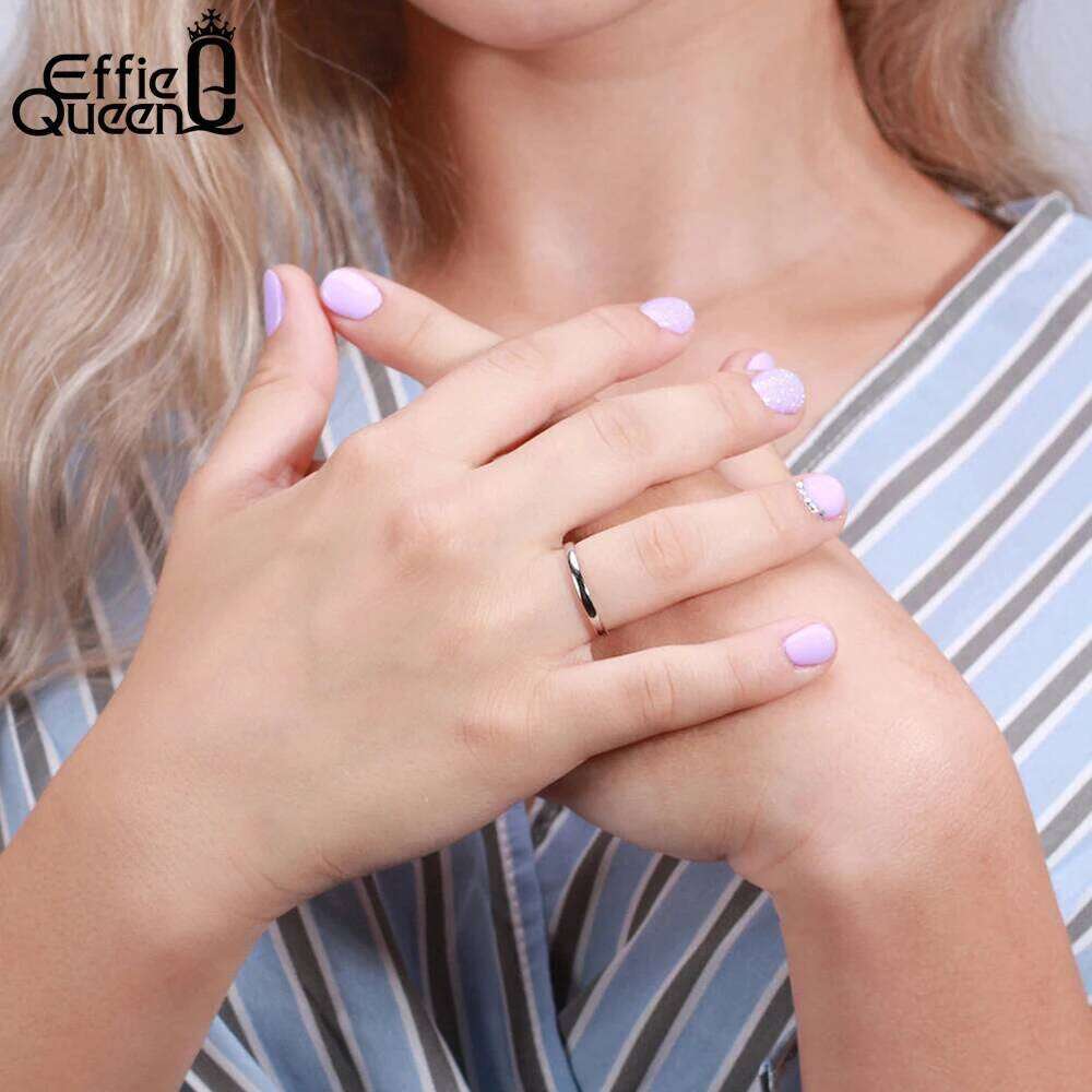 Effie Queen Fashion 925 Sterling Silver Ring Perfect Polished Simple Design Unisex Propose Wedding Jewelry Gift APR33 XJ260127