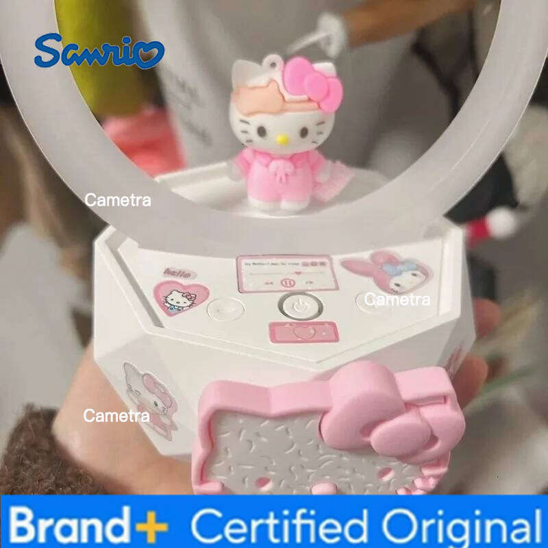Sanrio Kawaii HelloKitty Night Light with Bluetooth Audio Function Anime Student Dormitory Desk Lamp Music Playback Multi Color Grading H260128