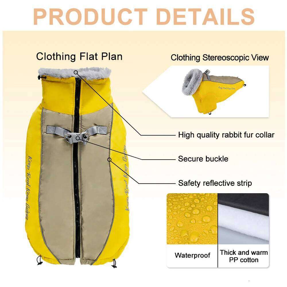 Winter Warm Dog Clothes Waterproof Large Dogs Jacket High Collar Pet Clothing Vest Reflective For German Shepherd 5XL XJ260127