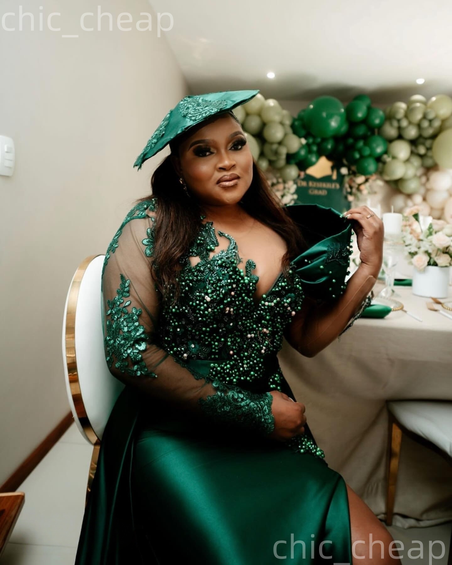 2026 Plus Size Hunter Green Mermaid Mother Of Bride Dresses Lace Pearls Satin High Split Evening Party Mama's Dress 50's Birthday Wedding Gu