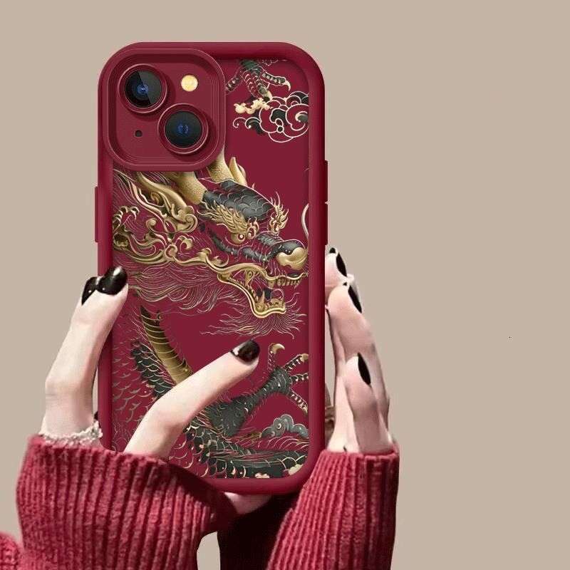 Compatible with Apple 16 Sky Eye Ladder High Bamboo Phone Case 15/14/13/12 Majestic Chinese Dragon Protective Cover X S260128