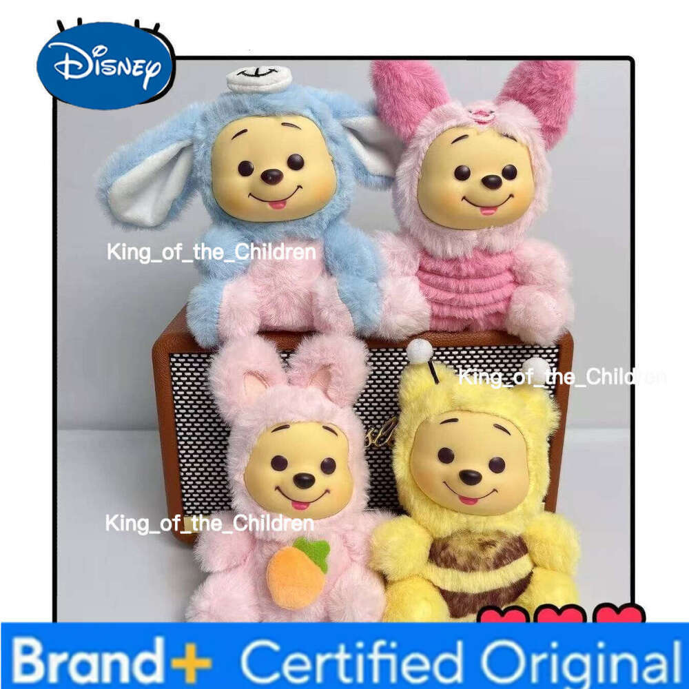 Disney Winnie the Pooh Bear Tiger Pig Happy Times Series Blind Box Toy Vinyl plush toys Decor Doll Kid Birthday Xmas Gift H260128