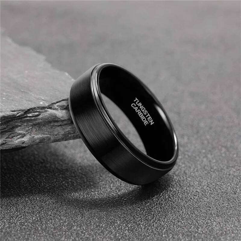 Tigrade 6/8mm Tungsten Carbide Ring Men Silver/Black/Gold Color Brushed Wedding Band Male Engagement Rings For Women bague XJ260127