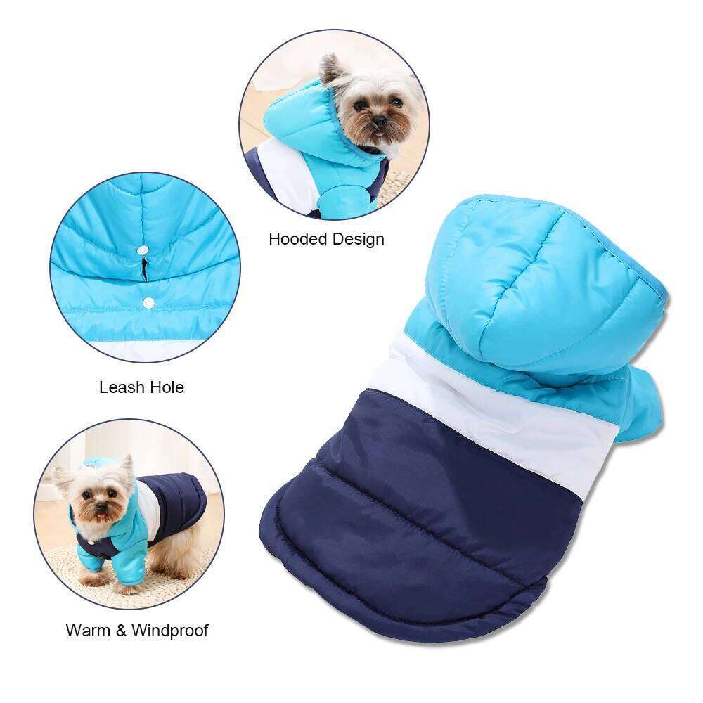 Winter Warm Dog Hoodie Clothes Puppy Hooded Jacket For Small Dogs Cats Waterproof Windproof Chihuahua Coat Costume Pet Apparel XJ260127