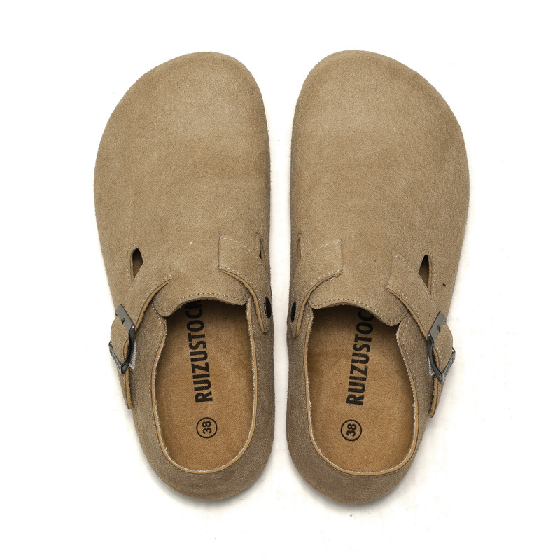 RUIZUSTOCK Free delivery Casual Shoes Fashionable and comfortable cork casual shoes neutral toe cap shoes single shoe frosted