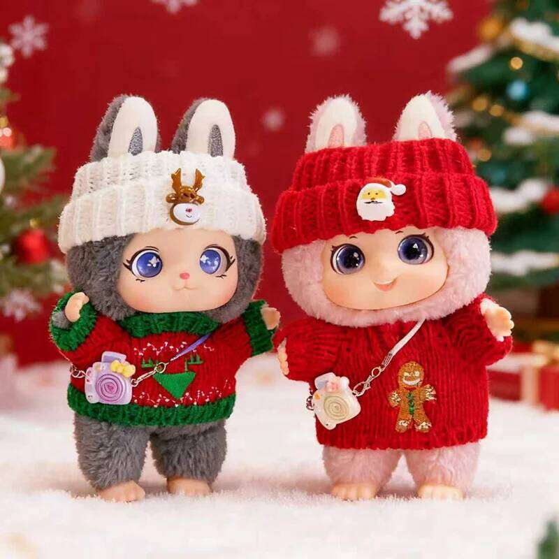17cm Exquisite Lovely Doll Vinyl Face Plush Toy Curly Haired doll Wearing Clothes Birthday Christmas Gift for Kid Girl Y260128