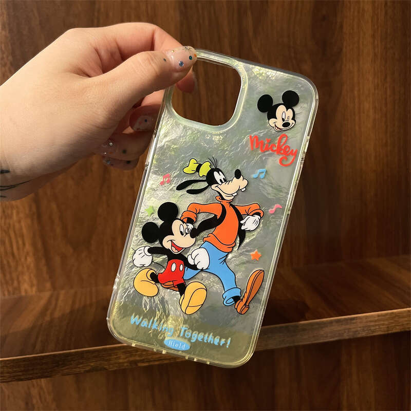 Cartoon INS Style Fun Cute Simple Niche Japanese and Korean Creative Anime Mickey Goofy Compatible with Apple 15 Pro 16 S260128