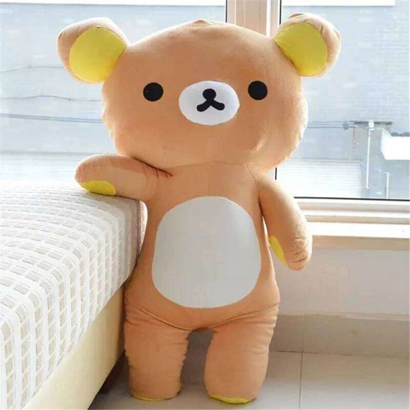 35-90cm Hug Rilakkuma Japanese Anime Plush Toy Bear Doll Sleeping Pillow Bedroom Sofa Gifts For Kids Girl Kawaii Y260128