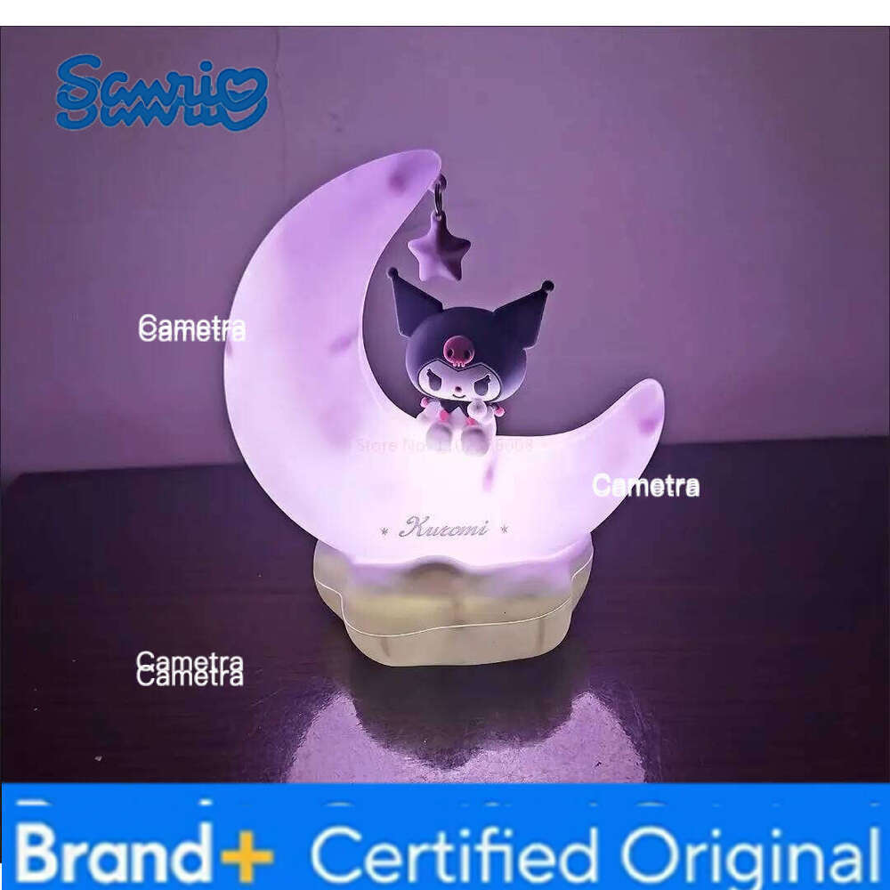 Sanrio Kuromi Cinnamonroll Moon LED Kawaii 3D Cartoon Ornament Cute Beauty Bedroom Night Light Bedside Decor Lamp Gifts H260128