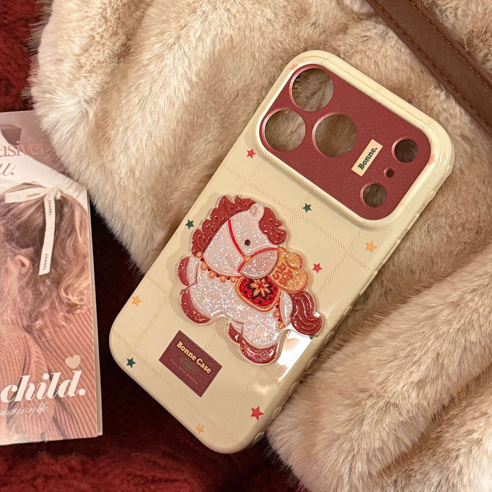 of the Horse Compatible Apple 17 Pro Max Phone iPhone 16 New Year Glitter Cartoon 11 Soft Case 15 Creative 13 S260128