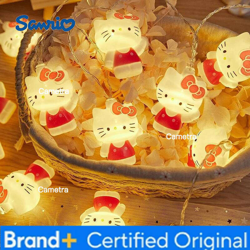 Sanrio Cartoon Hello Kitty Modeling Girls Bedroom Ambient Decorative Cute Cat Lights String H260128