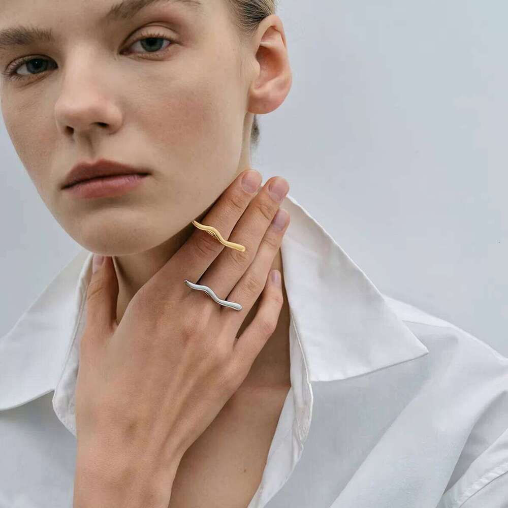 XIANING Personality Stainless Steel Minimalist Classy Open Ring 18k Gold Plated Waterproof Stylish Unique Finger Jewelry XJ260127