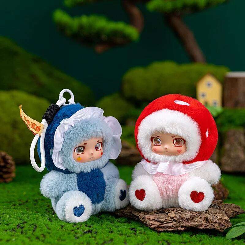 14cm Mushroom Girl Vinyl Plush Toys Cute Fungi Fairy Stuffed Doll Soft Kawaii Forest Toy for Kids Creative Gifts Bag Pendant Y260128