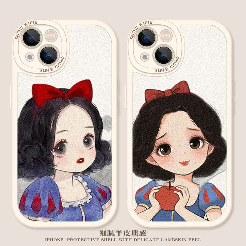 Snow White Apple 14 Phone Case iPhone 13 Cartoon 12 Pro Cute 11 Lambskin XR New XS Max S260128
