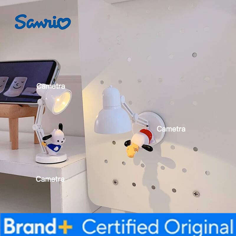 Sanrio Kawaii Pochacco Mini Nightlight Anime Atmosphere Stereo Doll Magnet Ins Simple Led Small Desk Table Lamp Toys Gift H260128