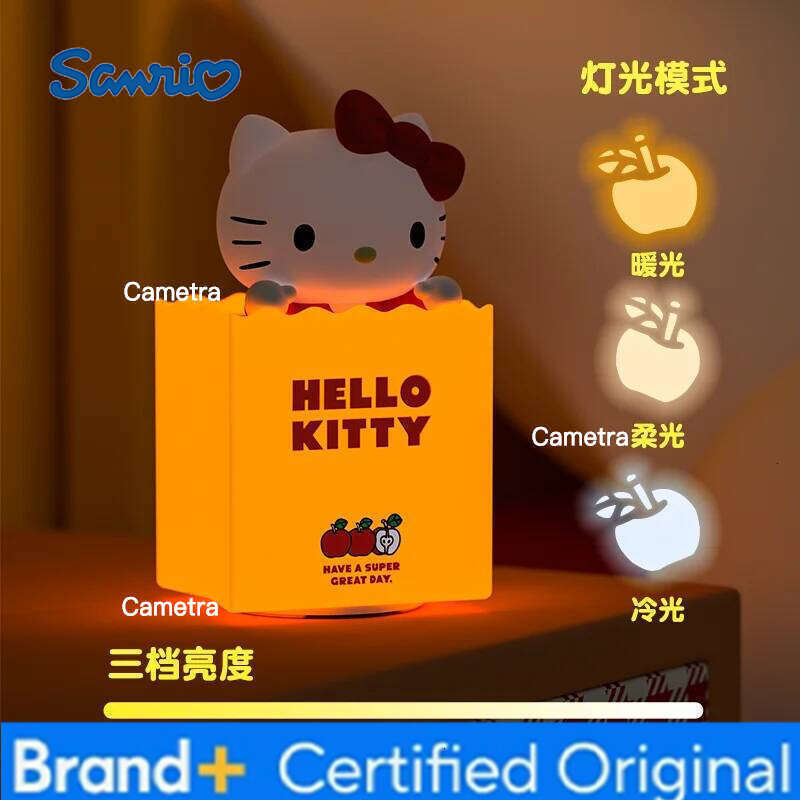 Sanrio Emie Hello Kitty Creative Usb Rechargeable Paper Bag Led Night Light Decor Bedroom Desktop Closet Lamp Gifts Toys H260128
