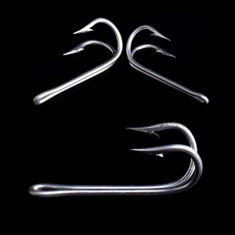 Stainless Steel Fly Tying Double Frog Bass Weedless Fishing Hook Fishhook for Soft Lure Jig Z260128