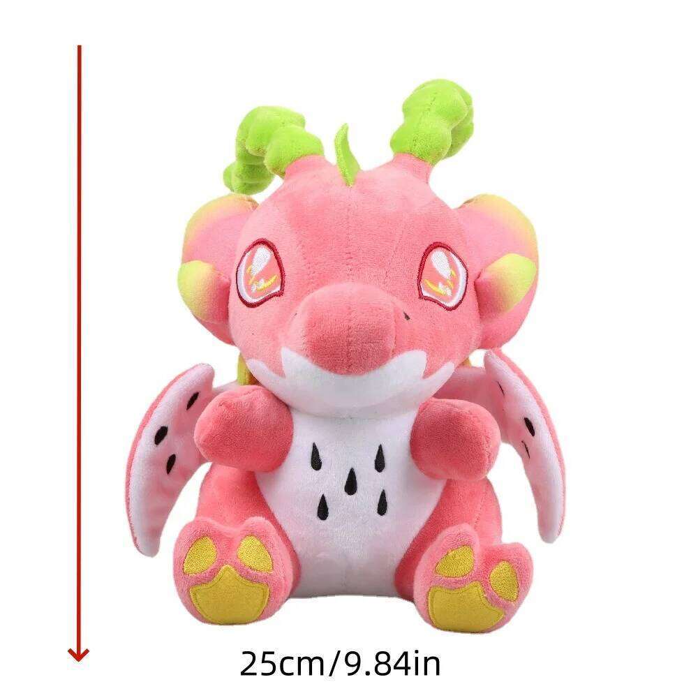 1pc 25cm/9.84in dragonfruit dragon fruit dinosaur doll seated cute plush birthday gift Y260128