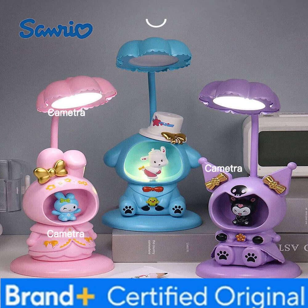 Sanrio Cartoon Anime Bedroom Desk Cinnamoroll Kuromi Melody Action Model USB Luminous lamp Decoration Children Gift H26012811